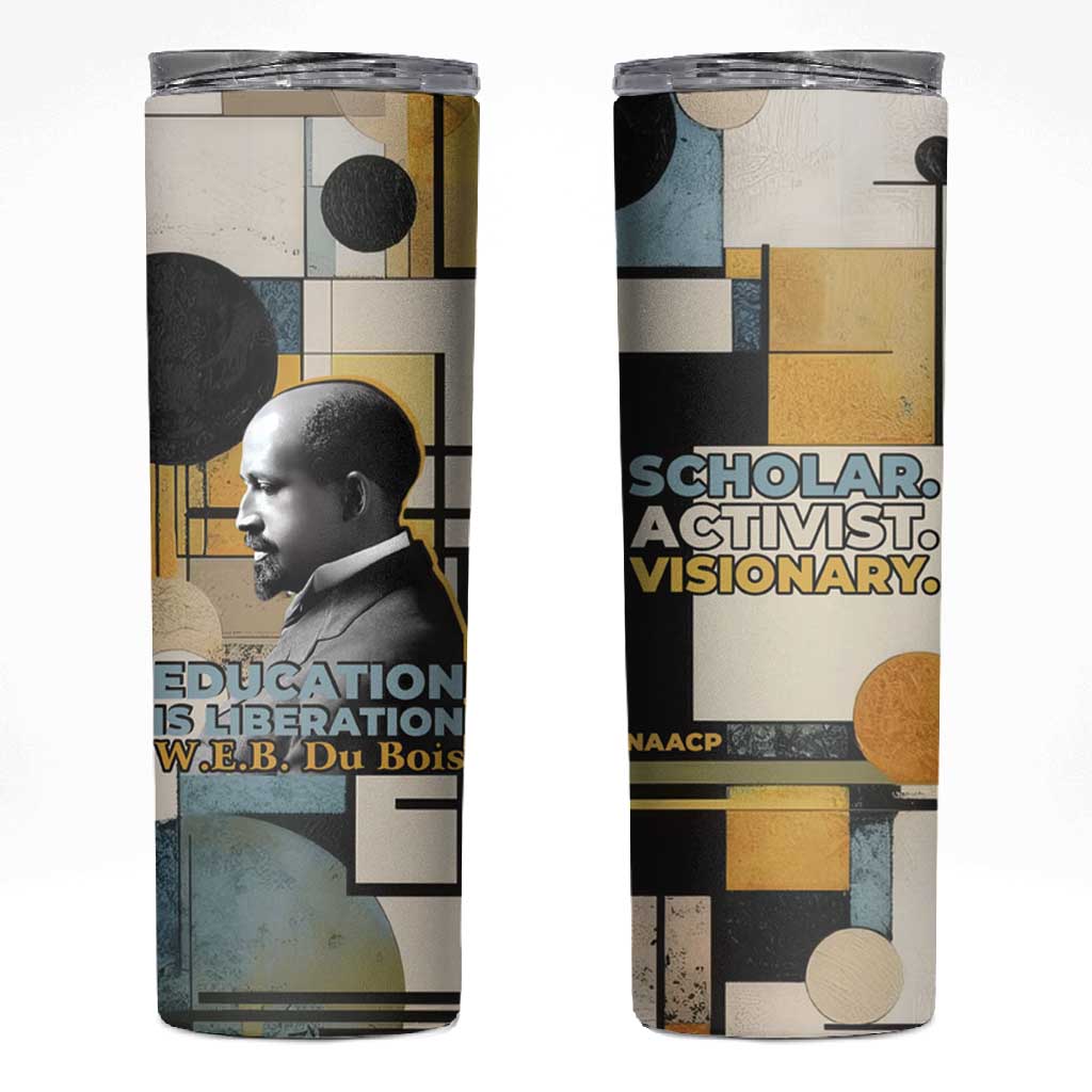 W.E.B. Du Bois Education is Liberation Skinny Tumbler Scholar, Activist, Visionary Tribute Design - Wonder Print Shop