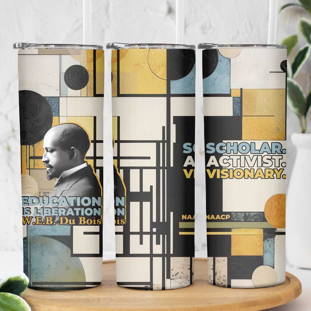 W.E.B. Du Bois Education is Liberation Skinny Tumbler Scholar, Activist, Visionary Tribute Design - Wonder Print Shop