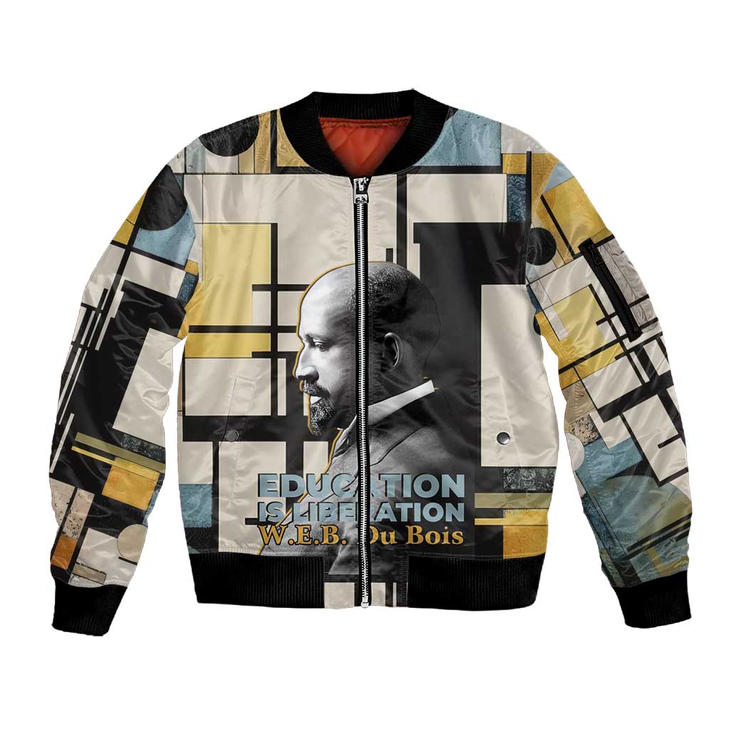 W.E.B. Du Bois Education is Liberation Sleeve Zip Bomber Jacket Scholar, Activist, Visionary Tribute Design - Wonder Print Shop