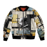 W.E.B. Du Bois Education is Liberation Sleeve Zip Bomber Jacket Scholar, Activist, Visionary Tribute Design - Wonder Print Shop