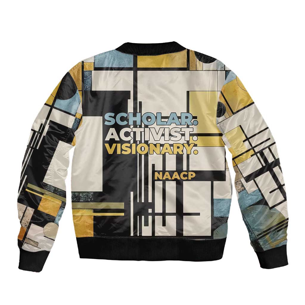W.E.B. Du Bois Education is Liberation Sleeve Zip Bomber Jacket Scholar, Activist, Visionary Tribute Design - Wonder Print Shop