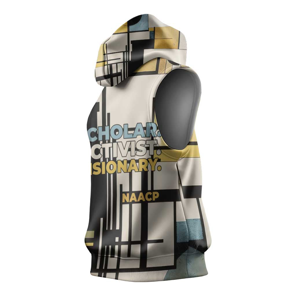 W.E.B. Du Bois Education is Liberation Sleeveless Hoodie Scholar, Activist, Visionary Tribute Design - Wonder Print Shop