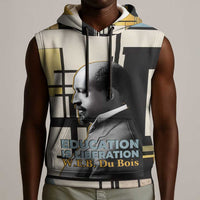 W.E.B. Du Bois Education is Liberation Sleeveless Hoodie Scholar, Activist, Visionary Tribute Design - Wonder Print Shop