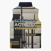 W.E.B. Du Bois Education is Liberation Sleeveless Puffer Jacket Scholar, Activist, Visionary Tribute Design - Wonder Print Shop