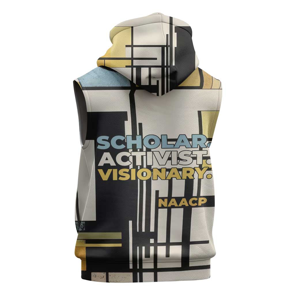 W.E.B. Du Bois Education is Liberation Sleeveless Zip Hoodie Scholar, Activist, Visionary Tribute Design - Wonder Print Shop
