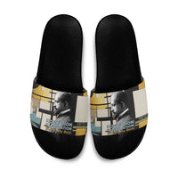 W.E.B. Du Bois Education is Liberation Slide Sandals Scholar, Activist, Visionary Tribute Design - Wonder Print Shop