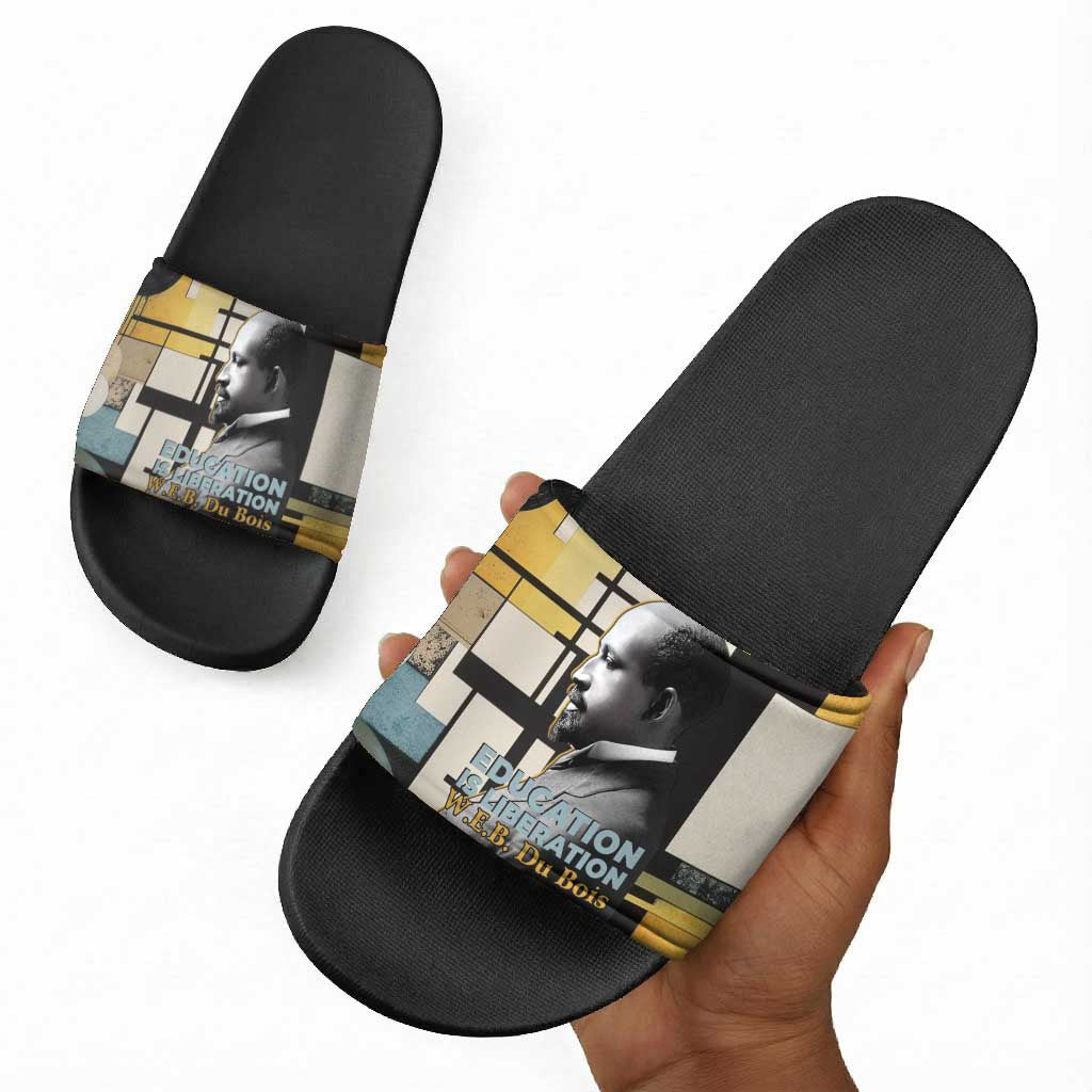 W.E.B. Du Bois Education is Liberation Slide Sandals Scholar, Activist, Visionary Tribute Design - Wonder Print Shop