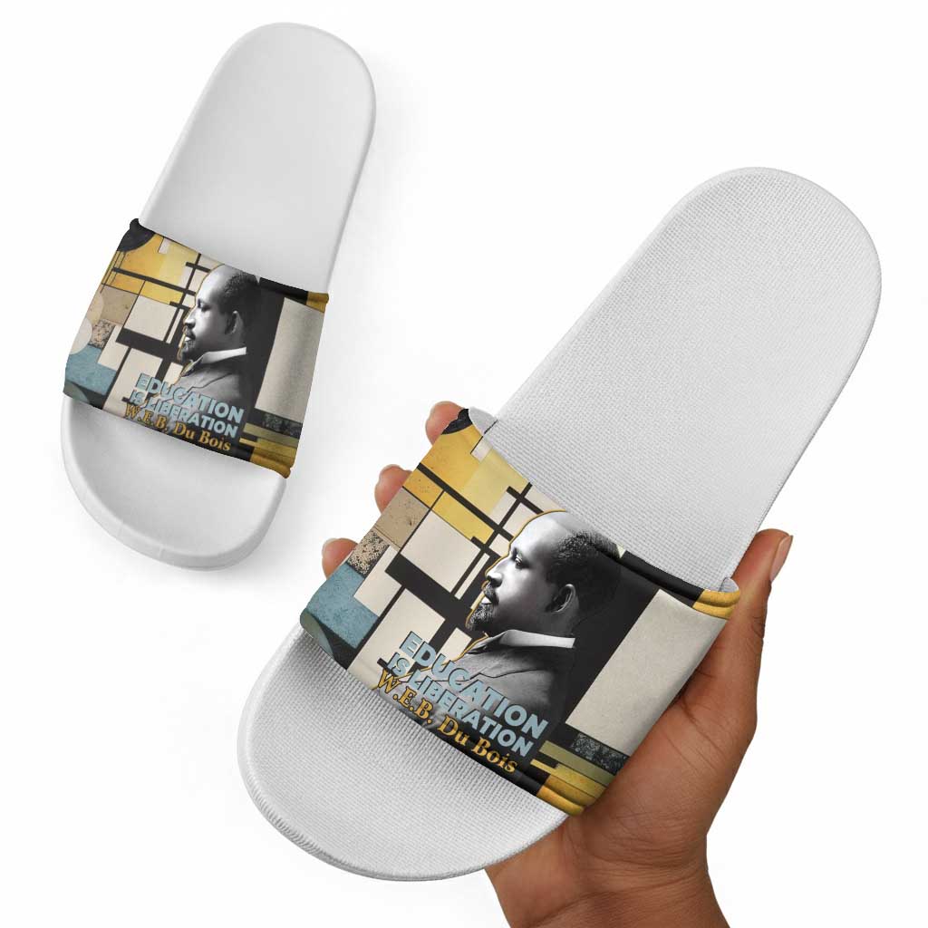W.E.B. Du Bois Education is Liberation Slide Sandals Scholar, Activist, Visionary Tribute Design - Wonder Print Shop