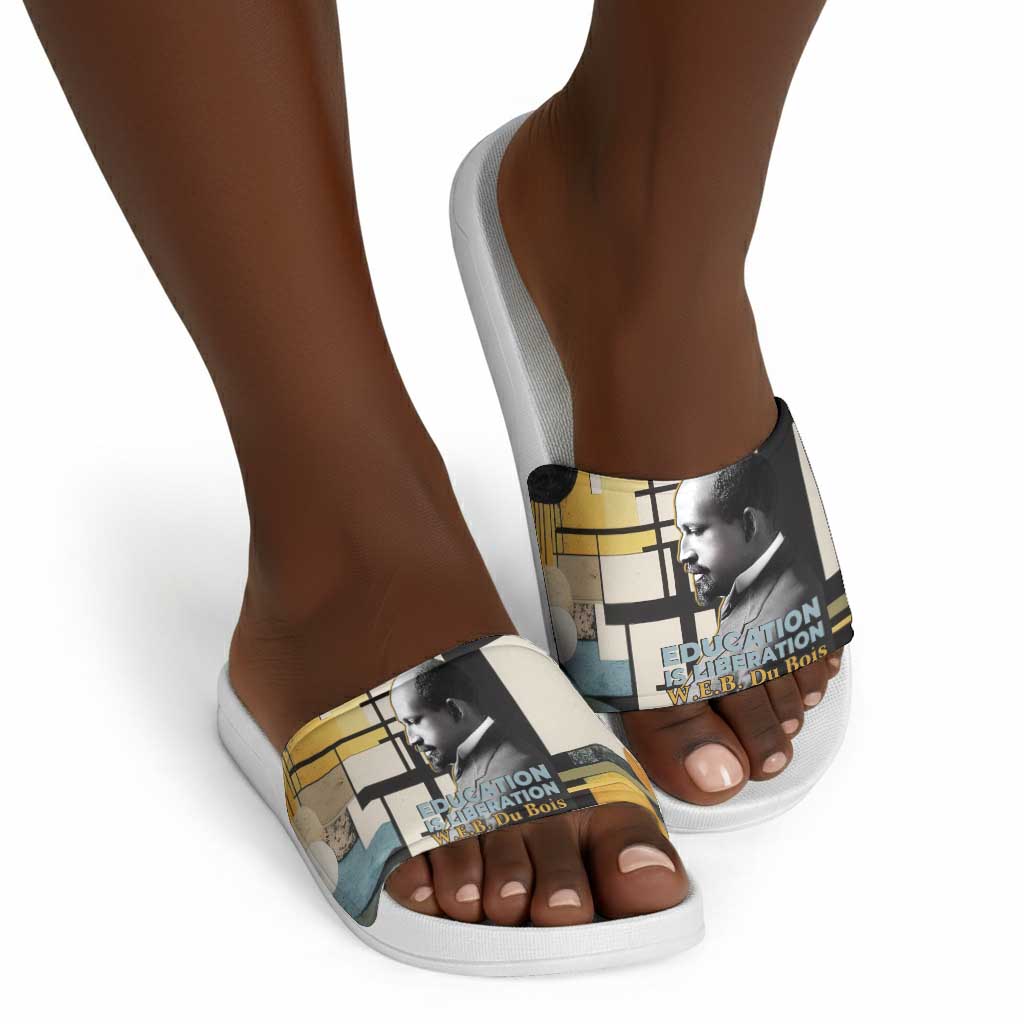 W.E.B. Du Bois Education is Liberation Slide Sandals Scholar, Activist, Visionary Tribute Design - Wonder Print Shop