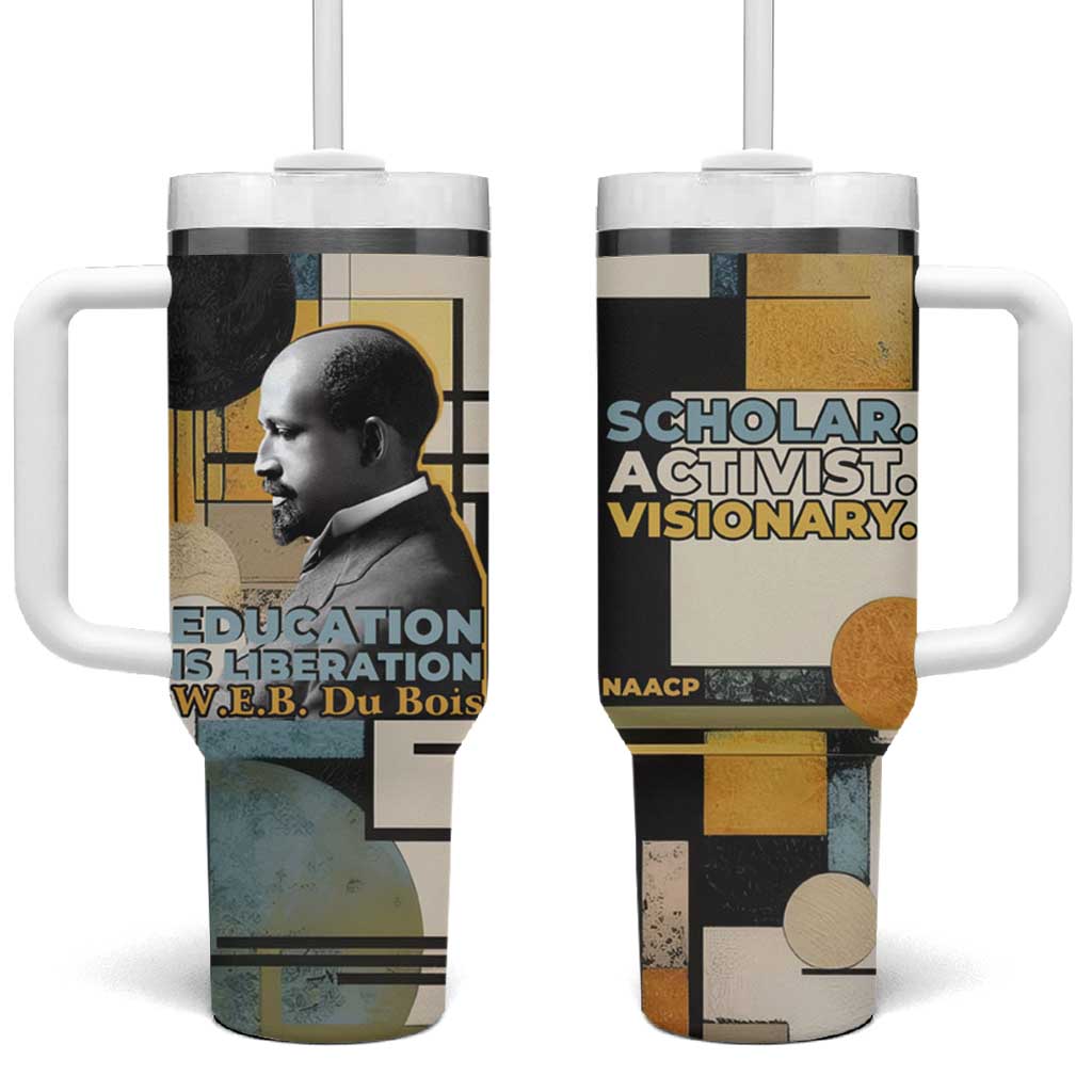 W.E.B. Du Bois Education is Liberation Tumbler With Handle Scholar, Activist, Visionary Tribute Design - Wonder Print Shop