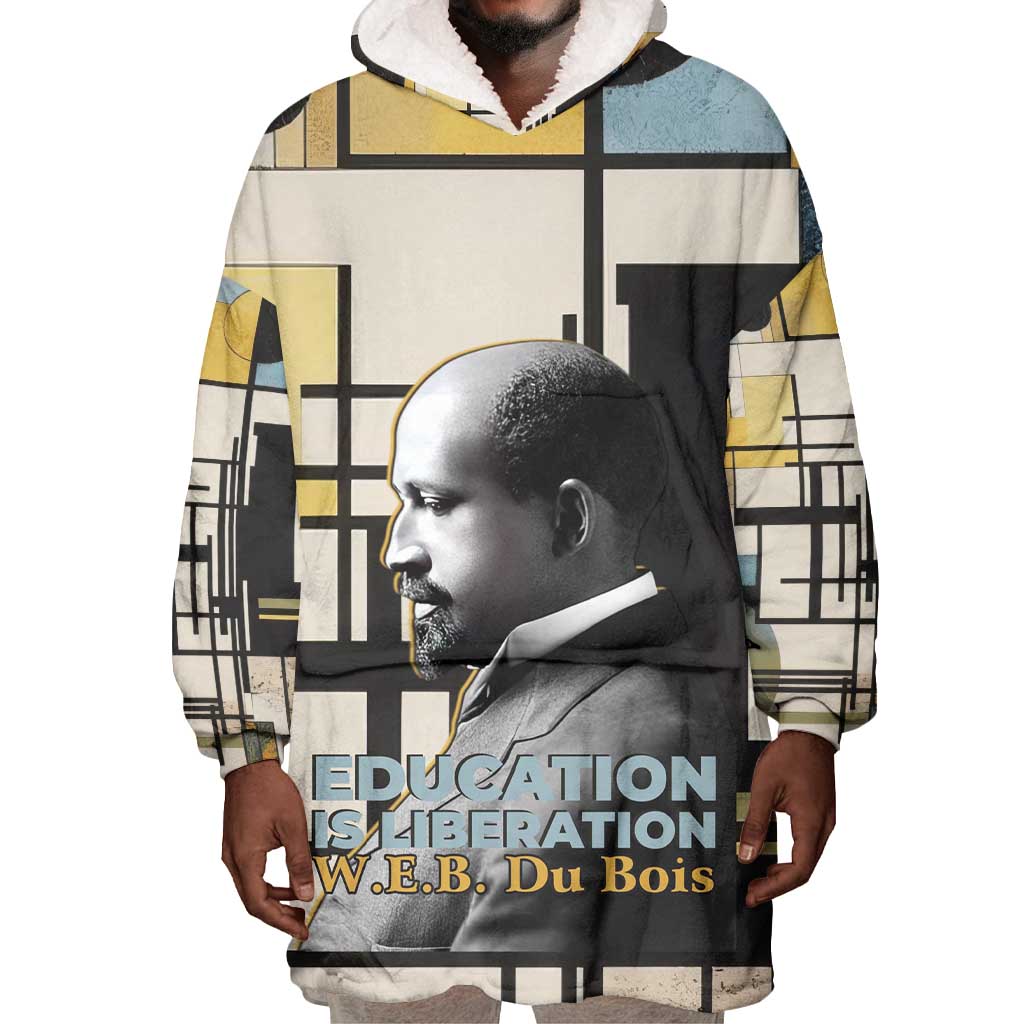 W.E.B. Du Bois Education is Liberation Wearable Blanket Hoodie Scholar, Activist, Visionary Tribute Design - Wonder Print Shop