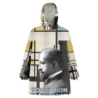 W.E.B. Du Bois Education is Liberation Wearable Blanket Hoodie Scholar, Activist, Visionary Tribute Design - Wonder Print Shop