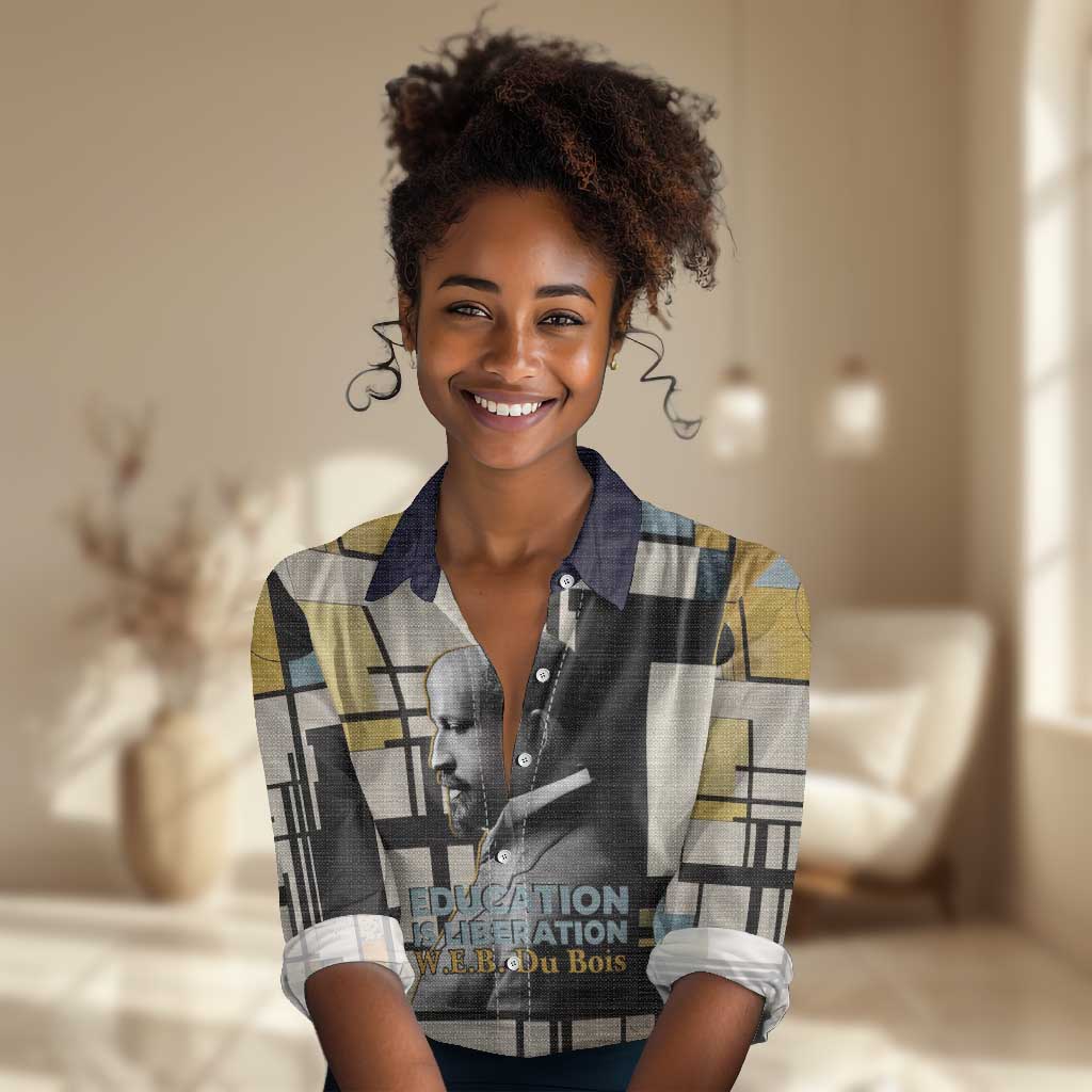W.E.B. Du Bois Education is Liberation Women Casual Shirt Scholar, Activist, Visionary Tribute Design - Wonder Print Shop