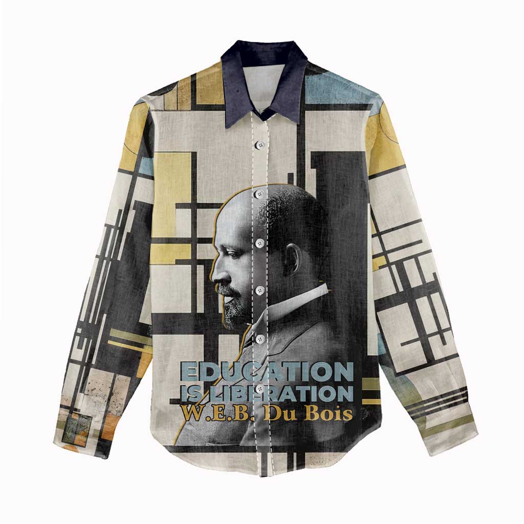 W.E.B. Du Bois Education is Liberation Women Casual Shirt Scholar, Activist, Visionary Tribute Design - Wonder Print Shop