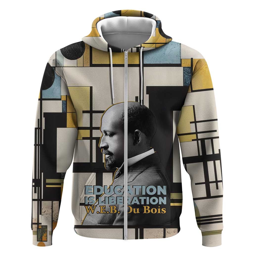 W.E.B. Du Bois Education is Liberation Zip Hoodie Scholar, Activist, Visionary Tribute Design - Wonder Print Shop