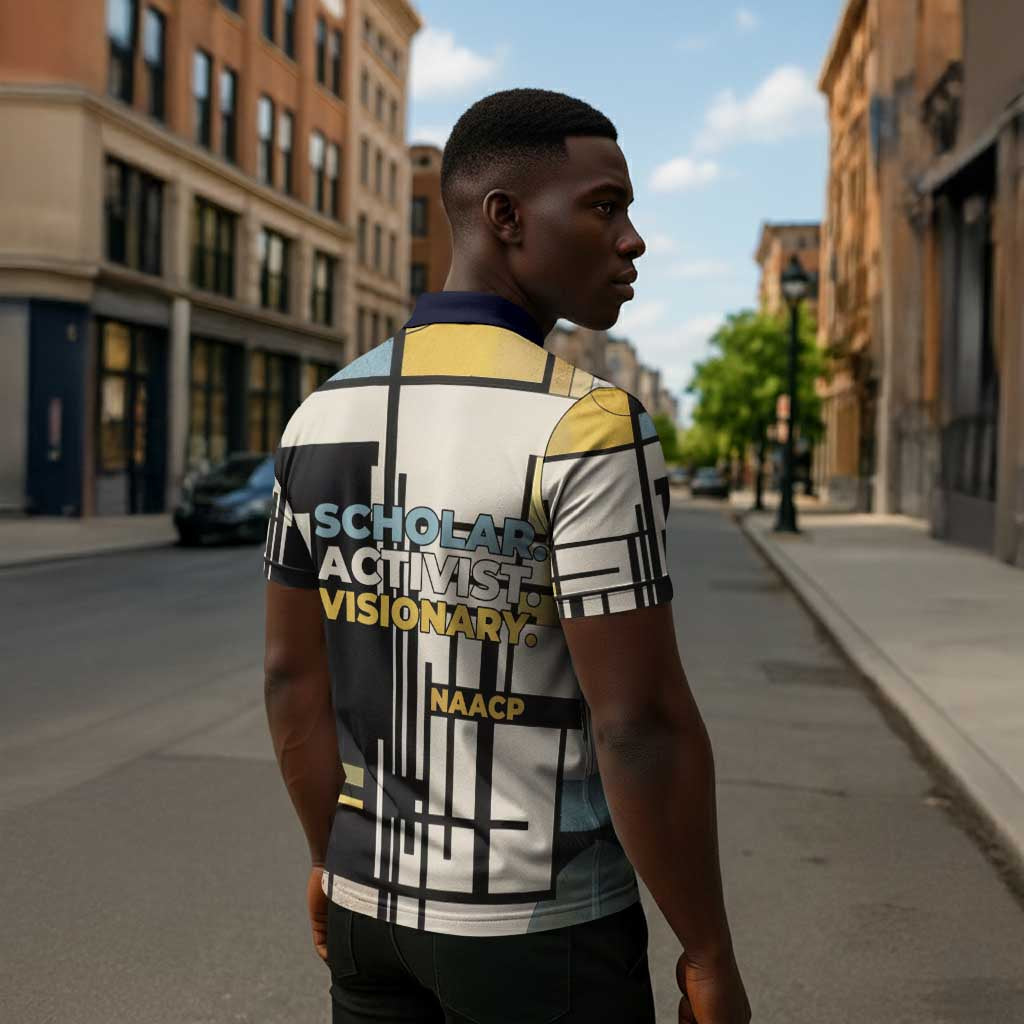 W.E.B. Du Bois Education is Liberation Zipper Polo Shirt Scholar, Activist, Visionary Tribute Design - Wonder Print Shop