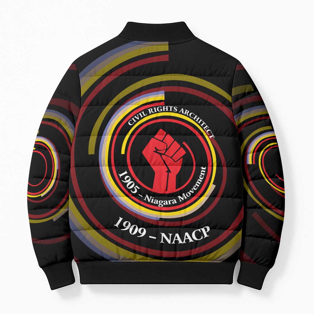 W.E.B. Du Bois Civil Rights Architect Bomber Puffer Jacket Niagara Movement - NAACP Tribute Design - Wonder Print Shop