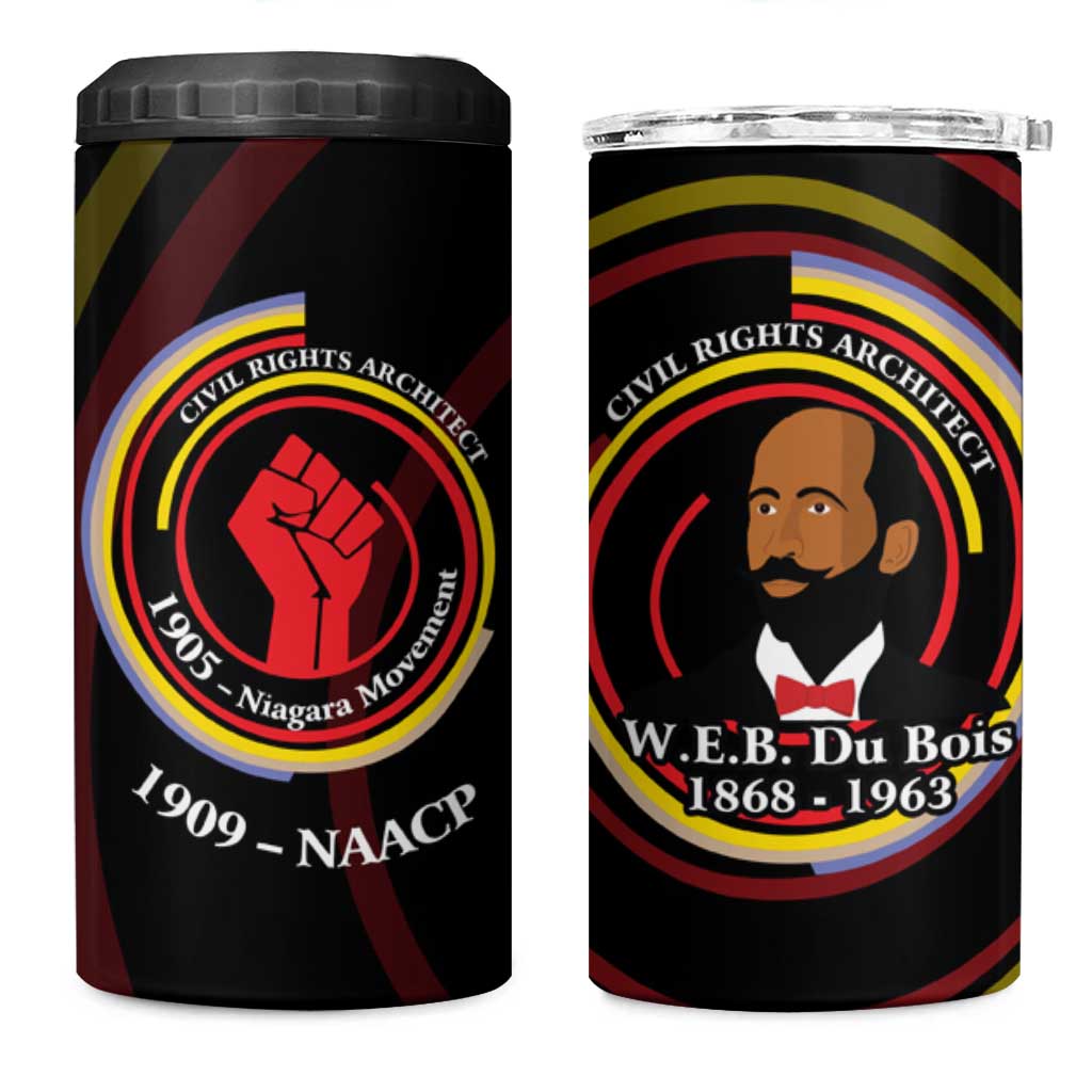 W.E.B. Du Bois Civil Rights Architect 4 in 1 Can Cooler Tumbler Niagara Movement - NAACP Tribute Design - Wonder Print Shop