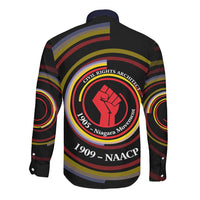 W.E.B. Du Bois Civil Rights Architect Long Sleeve Button Shirt Niagara Movement - NAACP Tribute Design - Wonder Print Shop