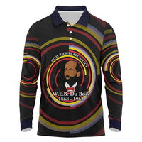 W.E.B. Du Bois Civil Rights Architect Long Sleeve Polo Shirt Niagara Movement - NAACP Tribute Design - Wonder Print Shop