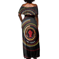 W.E.B. Du Bois Civil Rights Architect Off Shoulder Maxi Dress Niagara Movement - NAACP Tribute Design - Wonder Print Shop