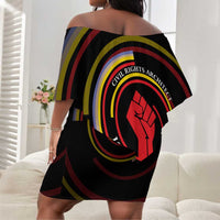 W.E.B. Du Bois Civil Rights Architect Off Shoulder Short Dress Niagara Movement - NAACP Tribute Design - Wonder Print Shop