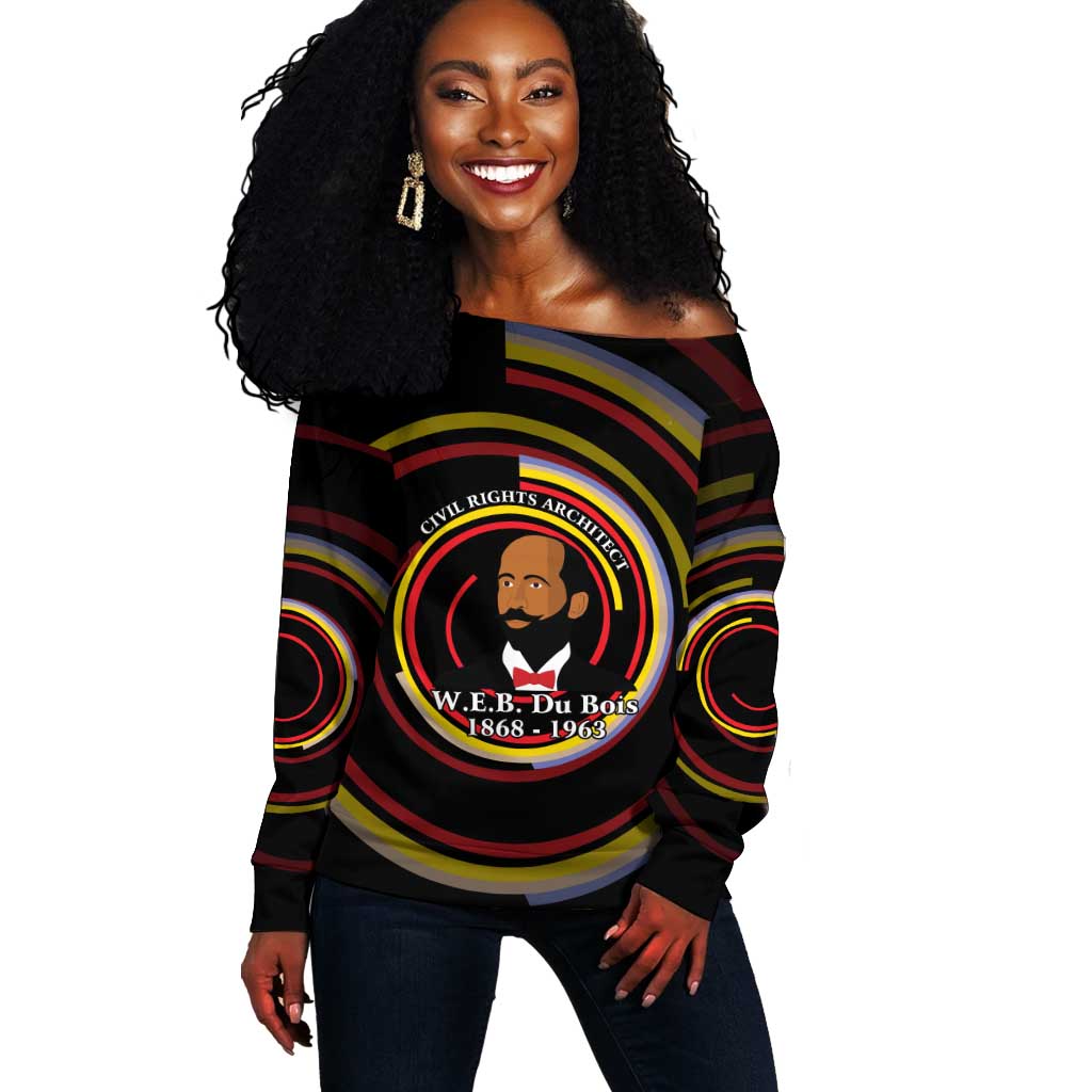 W.E.B. Du Bois Civil Rights Architect Off Shoulder Sweater Niagara Movement - NAACP Tribute Design - Wonder Print Shop