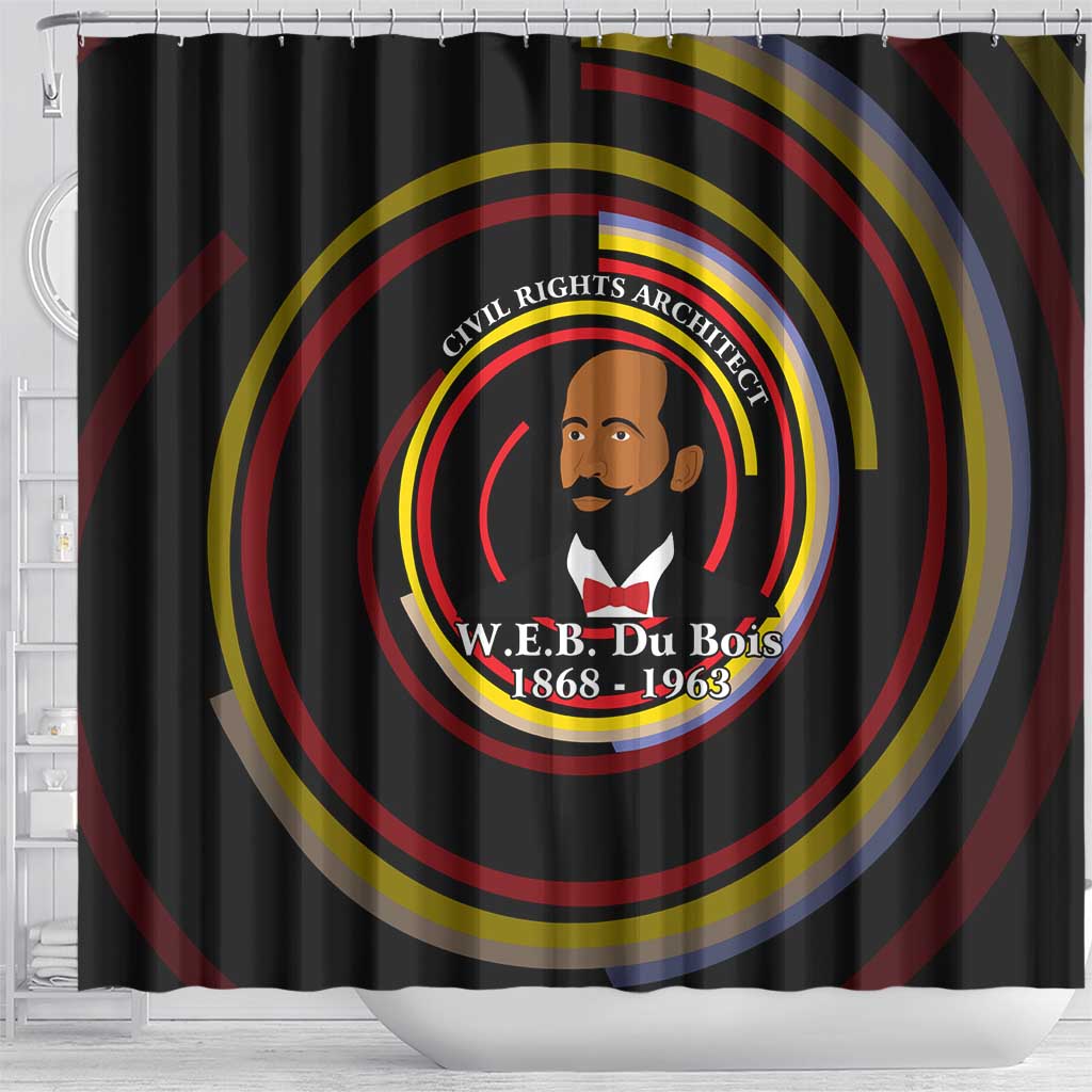 W.E.B. Du Bois Civil Rights Architect Shower Curtain Niagara Movement - NAACP Tribute Design - Wonder Print Shop