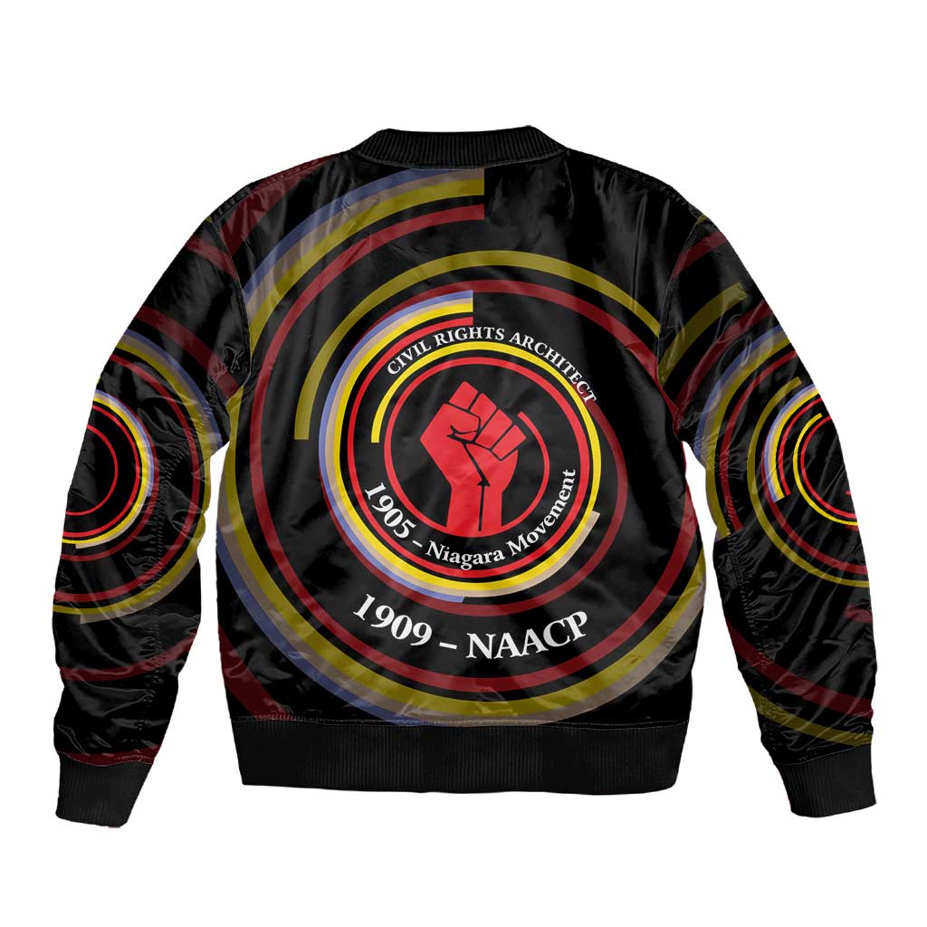 W.E.B. Du Bois Civil Rights Architect Sleeve Zip Bomber Jacket Niagara Movement - NAACP Tribute Design - Wonder Print Shop