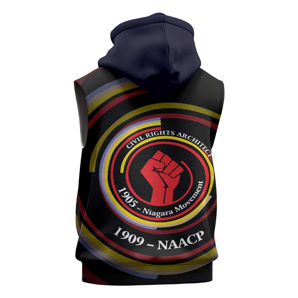 W.E.B. Du Bois Civil Rights Architect Sleeveless Hoodie Niagara Movement - NAACP Tribute Design - Wonder Print Shop