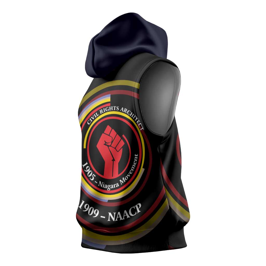 W.E.B. Du Bois Civil Rights Architect Sleeveless Hoodie Niagara Movement - NAACP Tribute Design - Wonder Print Shop