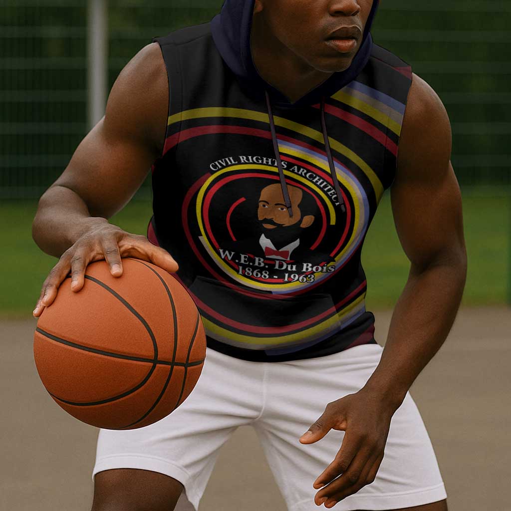 W.E.B. Du Bois Civil Rights Architect Sleeveless Hoodie Niagara Movement - NAACP Tribute Design - Wonder Print Shop