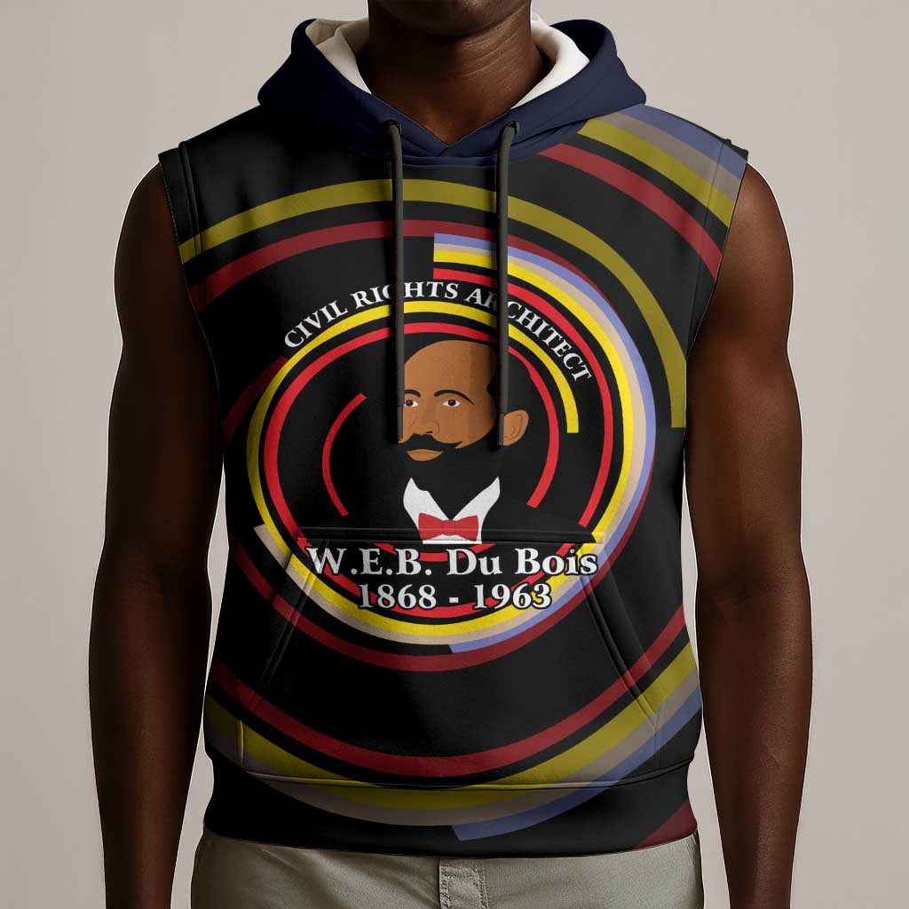 W.E.B. Du Bois Civil Rights Architect Sleeveless Hoodie Niagara Movement - NAACP Tribute Design - Wonder Print Shop
