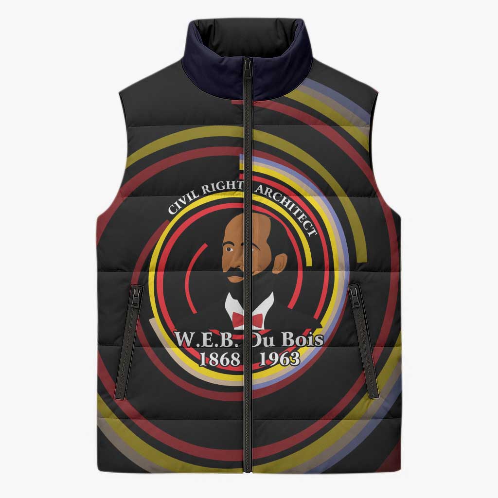 W.E.B. Du Bois Civil Rights Architect Sleeveless Puffer Jacket Niagara Movement - NAACP Tribute Design - Wonder Print Shop