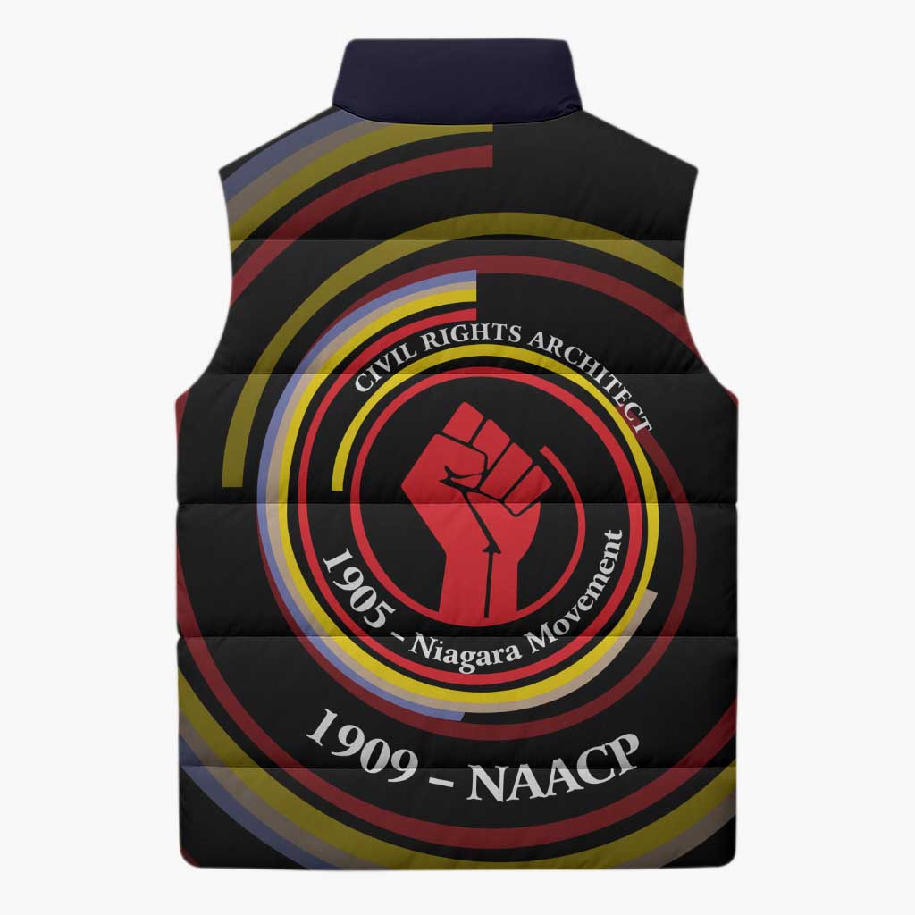 W.E.B. Du Bois Civil Rights Architect Sleeveless Puffer Jacket Niagara Movement - NAACP Tribute Design - Wonder Print Shop