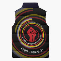 W.E.B. Du Bois Civil Rights Architect Sleeveless Puffer Jacket Niagara Movement - NAACP Tribute Design - Wonder Print Shop