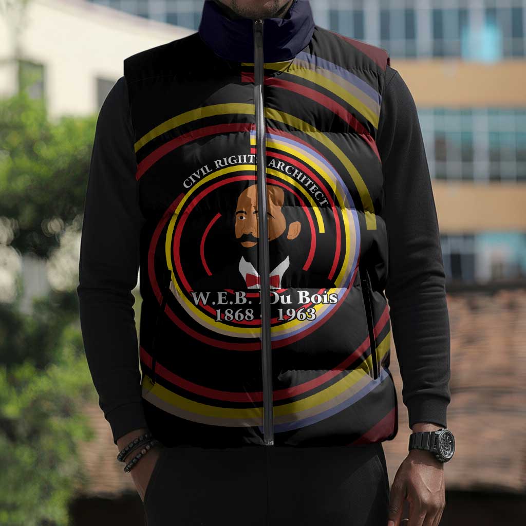 W.E.B. Du Bois Civil Rights Architect Sleeveless Puffer Jacket Niagara Movement - NAACP Tribute Design - Wonder Print Shop