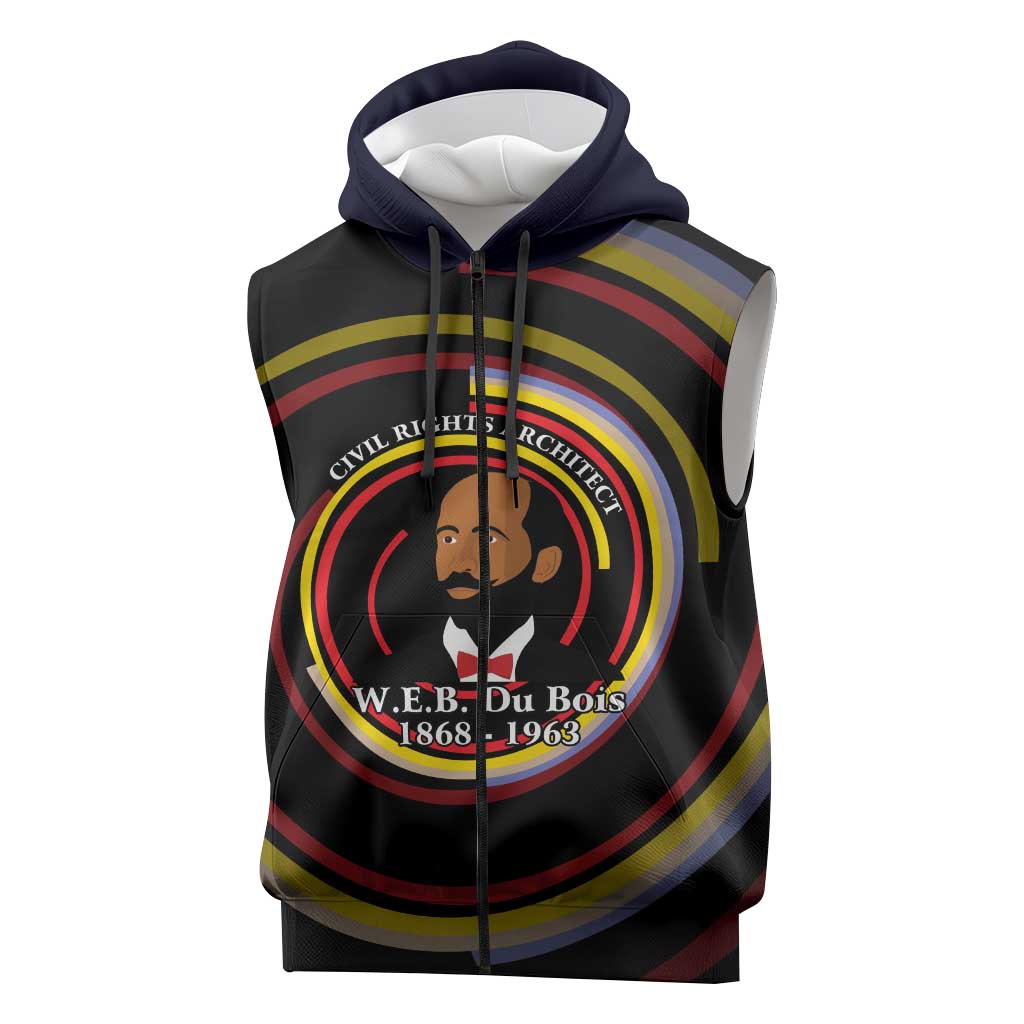 W.E.B. Du Bois Civil Rights Architect Sleeveless Zip Hoodie Niagara Movement - NAACP Tribute Design - Wonder Print Shop
