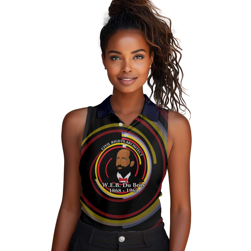 W.E.B. Du Bois Civil Rights Architect Women Sleeveless Polo Shirt Niagara Movement - NAACP Tribute Design - Wonder Print Shop