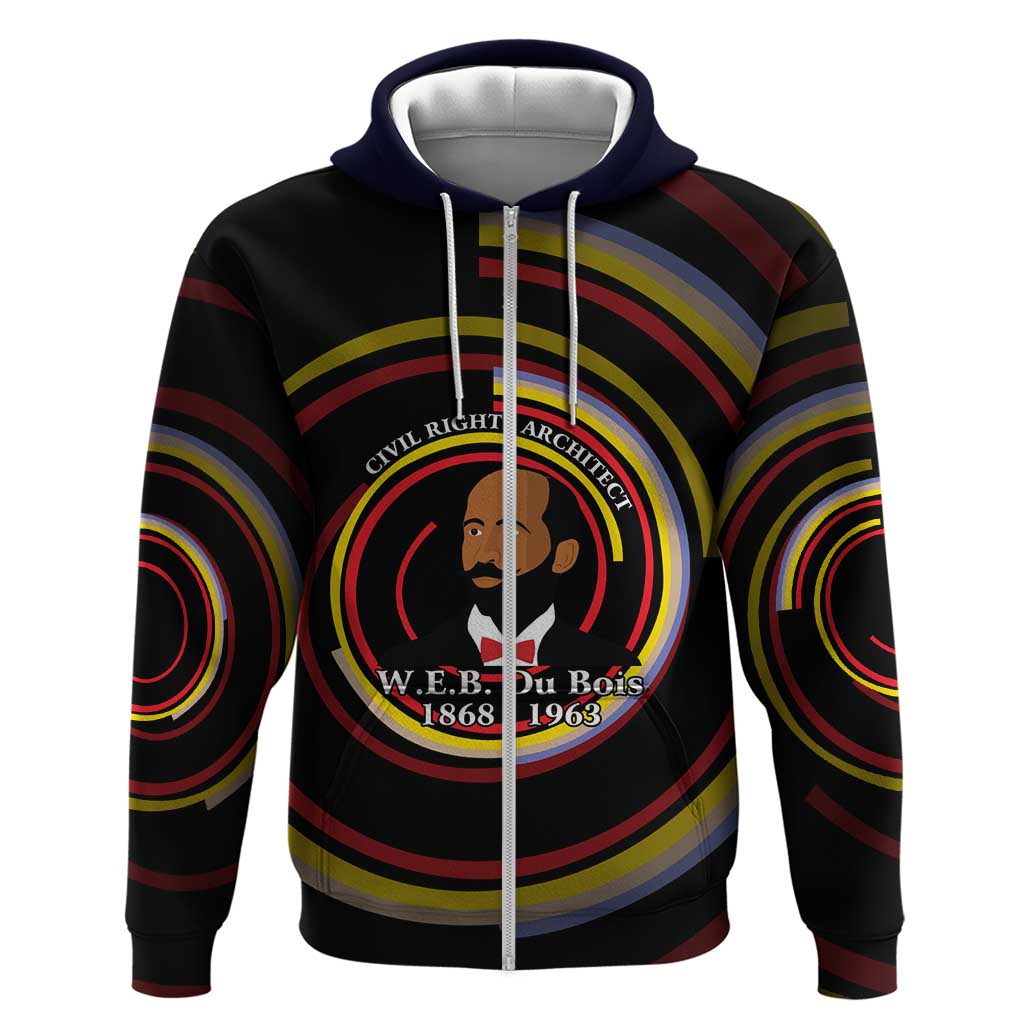 W.E.B. Du Bois Civil Rights Architect Zip Hoodie Niagara Movement - NAACP Tribute Design - Wonder Print Shop