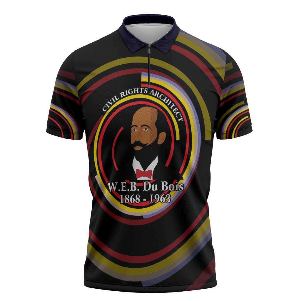 W.E.B. Du Bois Civil Rights Architect Zipper Polo Shirt Niagara Movement - NAACP Tribute Design - Wonder Print Shop