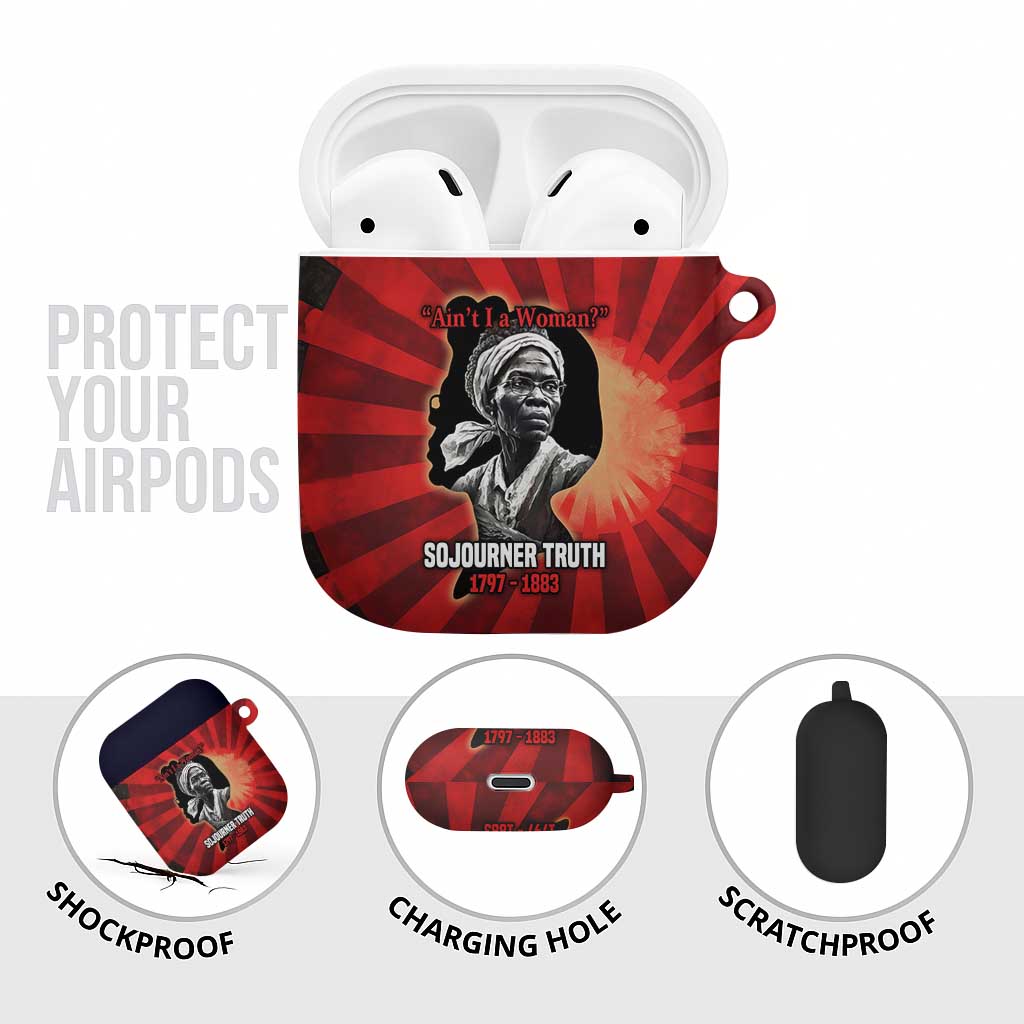 Sojourner Truth AirPods Case Ain’t I a Woman - Akron 1851 Speech Tribute Design - Wonder Print Shop