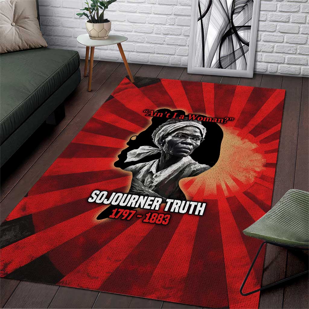Sojourner Truth Area Rug Ain’t I a Woman - Akron 1851 Speech Tribute Design - Wonder Print Shop
