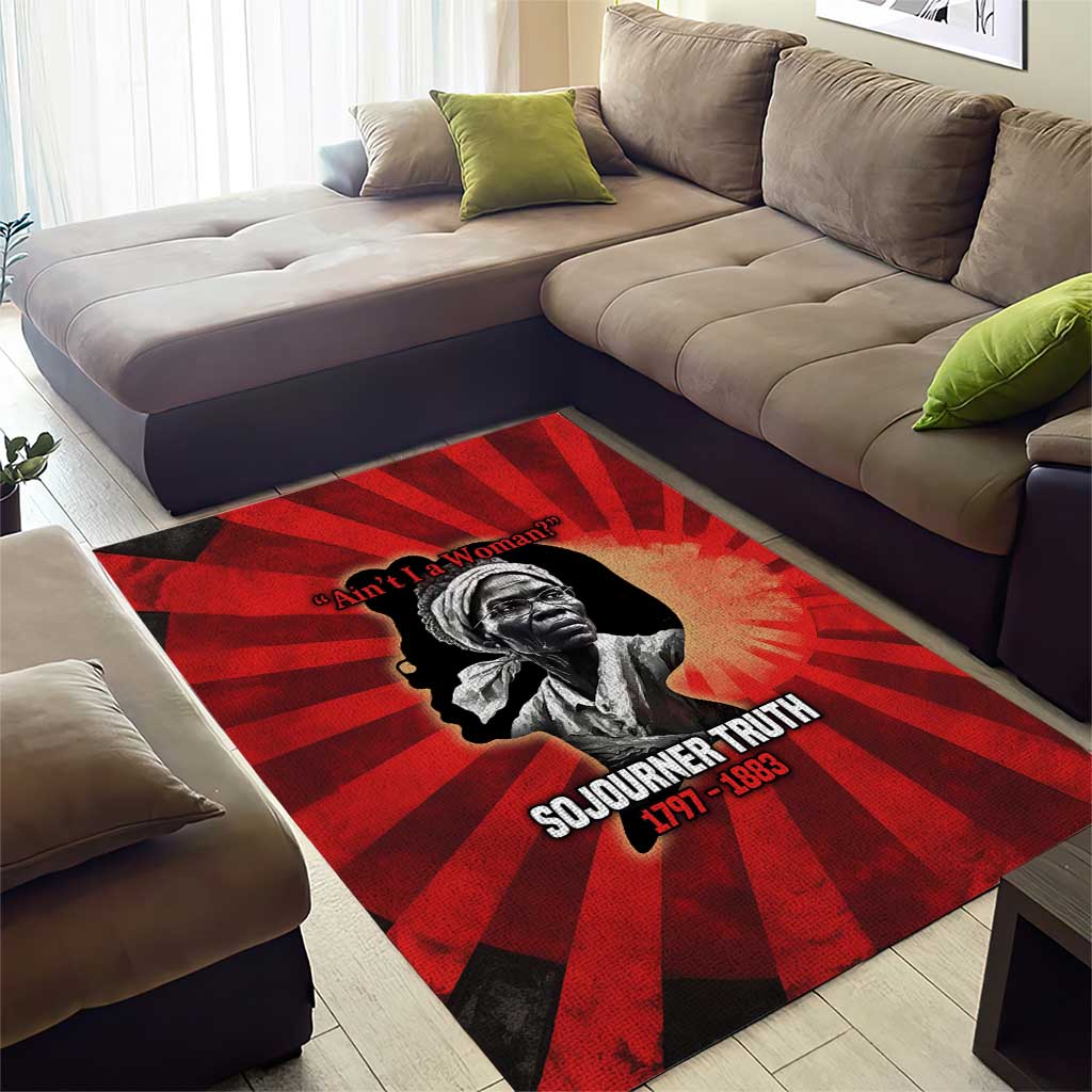 Sojourner Truth Area Rug Ain’t I a Woman - Akron 1851 Speech Tribute Design - Wonder Print Shop