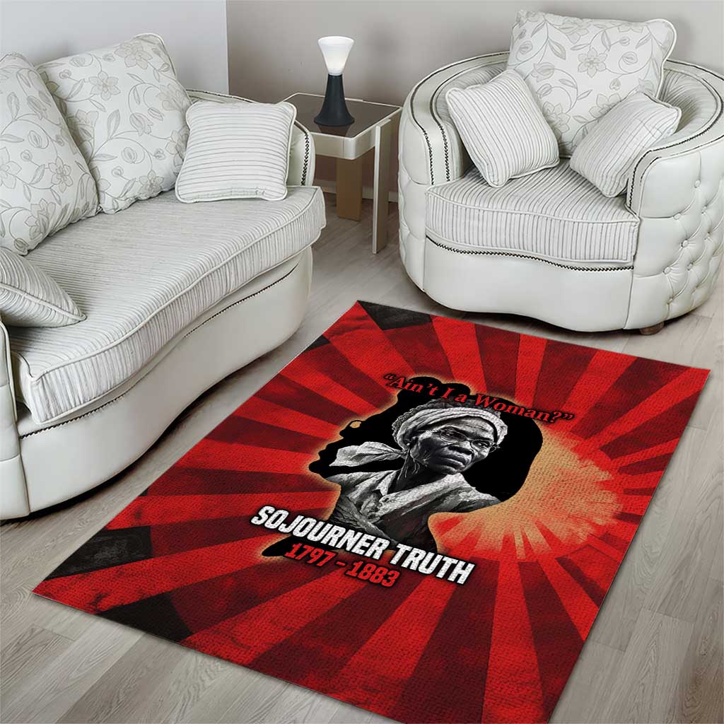 Sojourner Truth Area Rug Ain’t I a Woman - Akron 1851 Speech Tribute Design - Wonder Print Shop