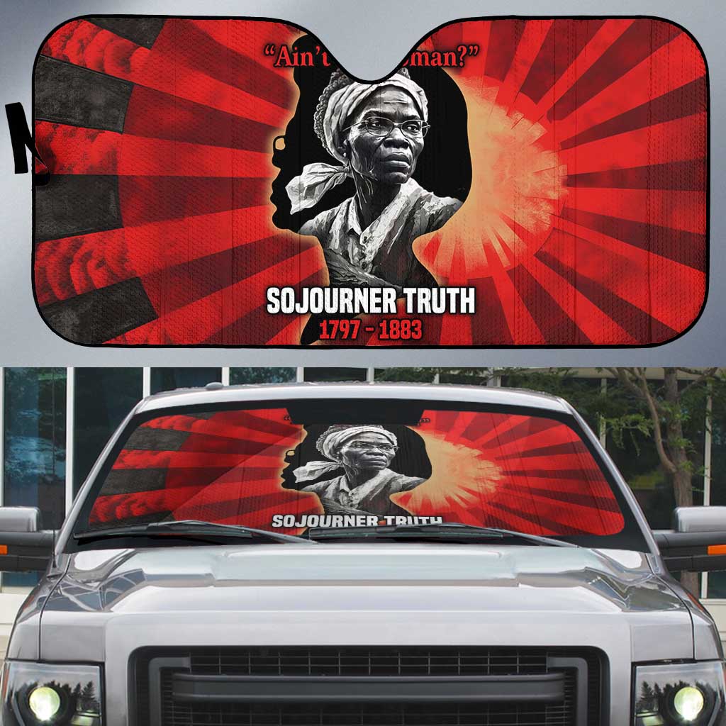 Sojourner Truth Auto Sun Shade Ain’t I a Woman - Akron 1851 Speech Tribute Design - Wonder Print Shop