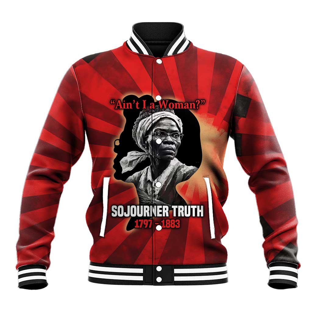 Sojourner Truth Baseball Jacket Ain’t I a Woman - Akron 1851 Speech Tribute Design - Wonder Print Shop