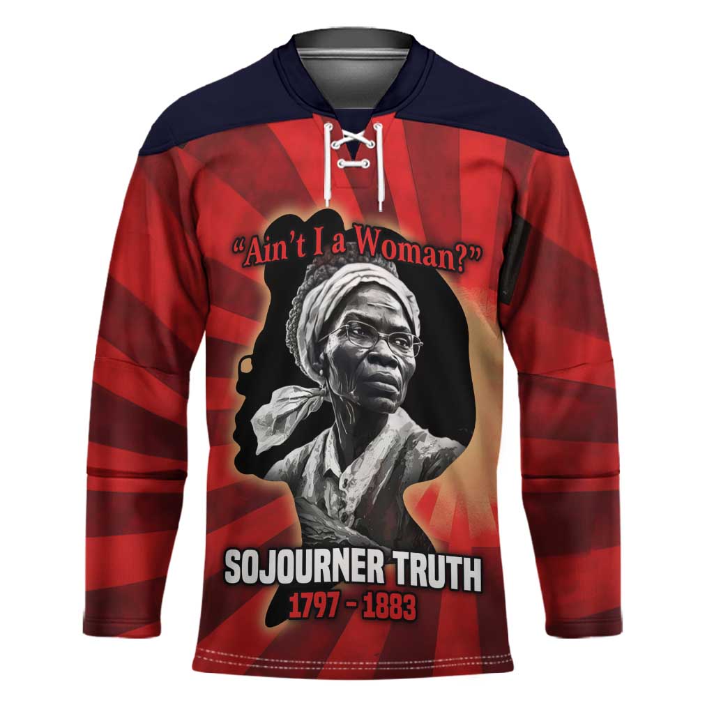 Sojourner Truth Hockey Jersey Ain’t I a Woman - Akron 1851 Speech Tribute Design - Wonder Print Shop