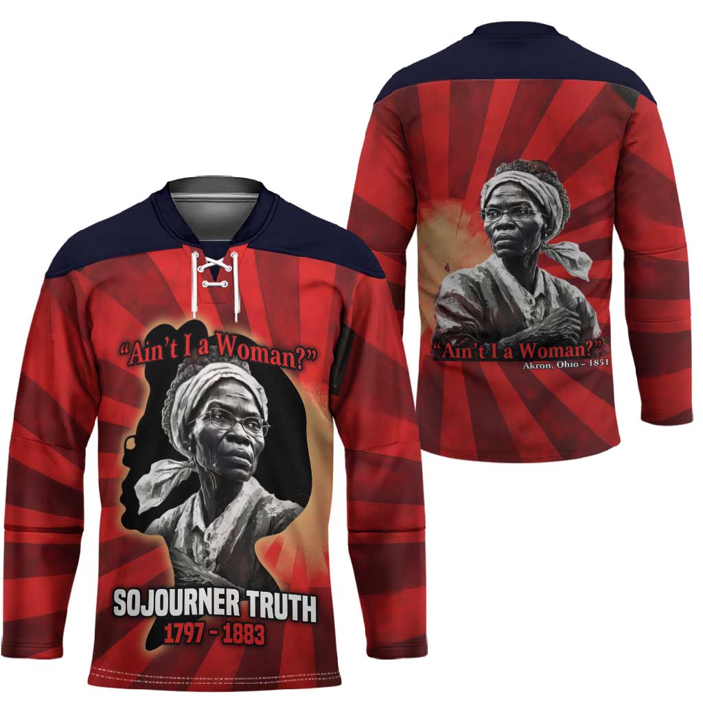 Sojourner Truth Hockey Jersey Ain’t I a Woman - Akron 1851 Speech Tribute Design - Wonder Print Shop