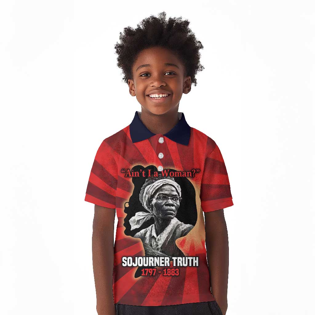 Sojourner Truth Kid Polo Shirt Aint I a Woman - Akron 1851 Speech Tribute Design TS04